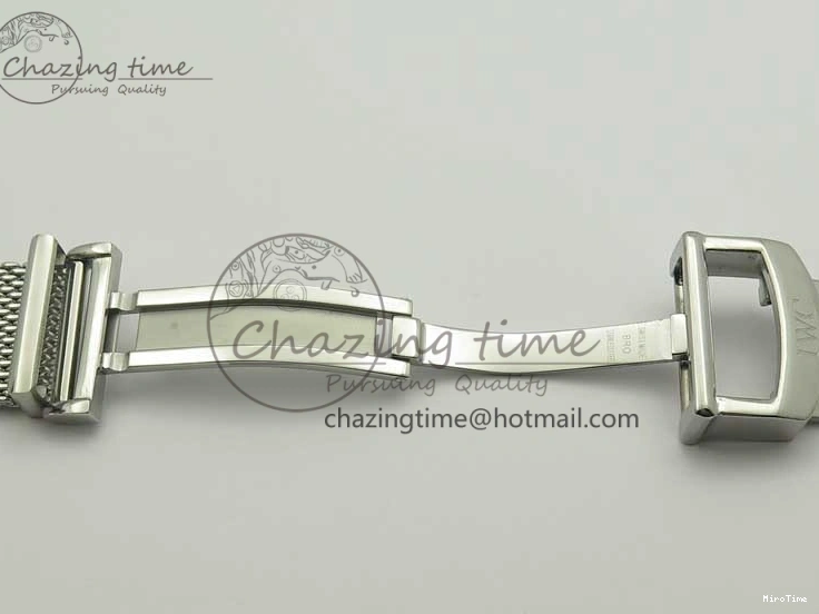 MIROTIME 0111 Breathable Portofino IW356501 SS V3 MK 1:1 Best Edition White Dial Gold Markers On SS Mesh Bracelet MIYOTA 7197